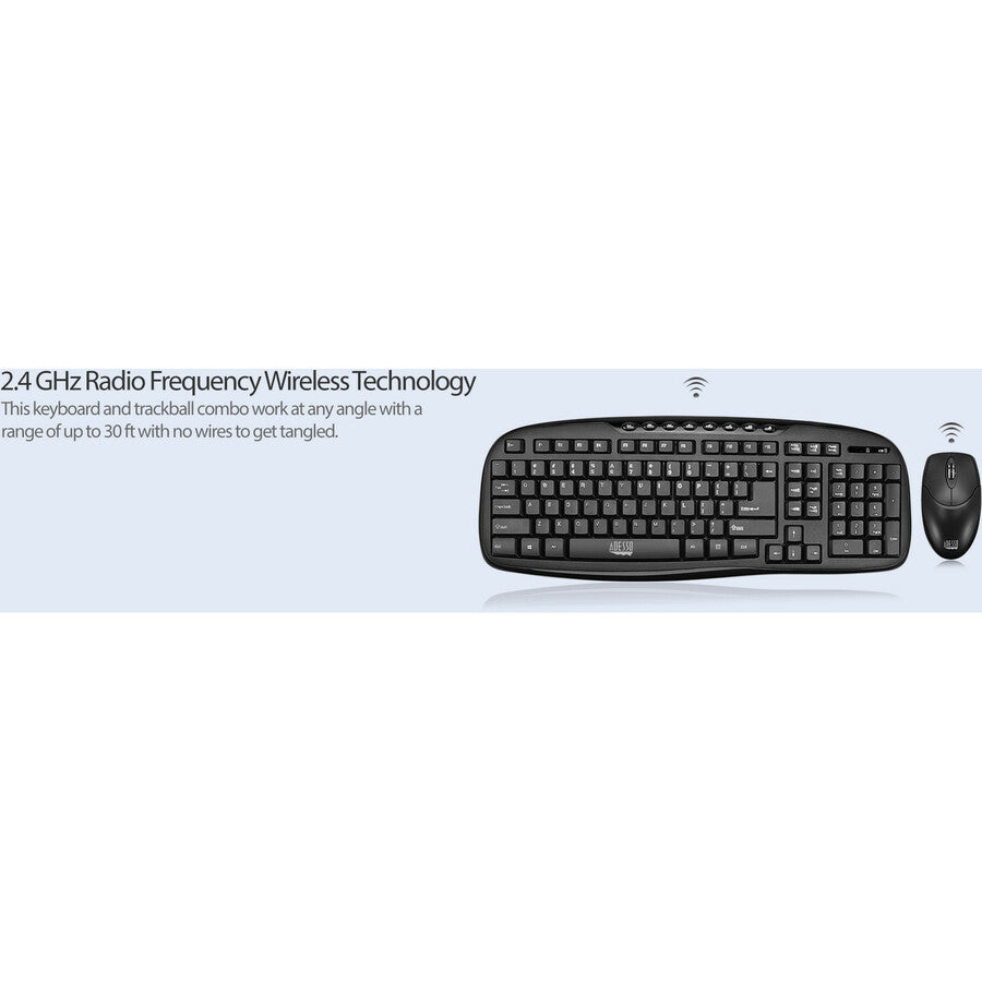 Adesso WKB-1330CB 2.4 GHz Wireless Desktop Keyboard and Mouse Combo