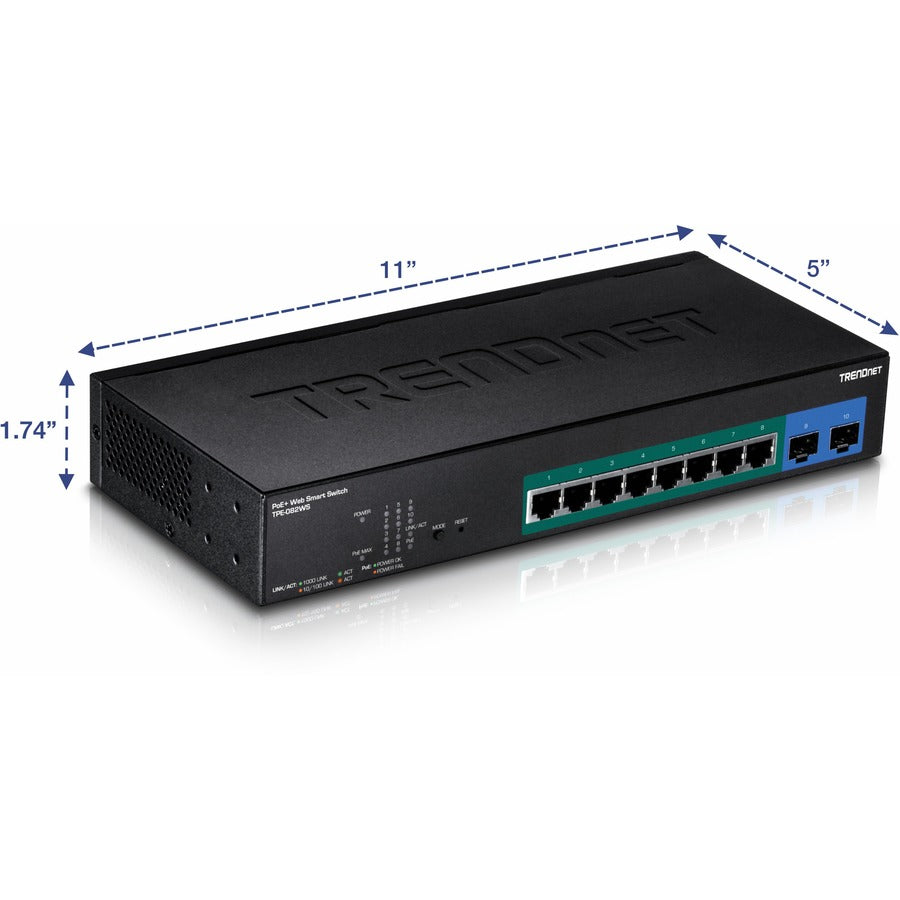 10Port Ggbit WbSmrt PoE Switch