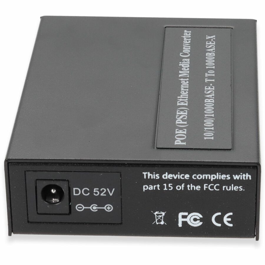 AddOn 10/100/1000Base-TX(RJ-45) x2 to 1 Open SFP Port POE (15W) Media Converter