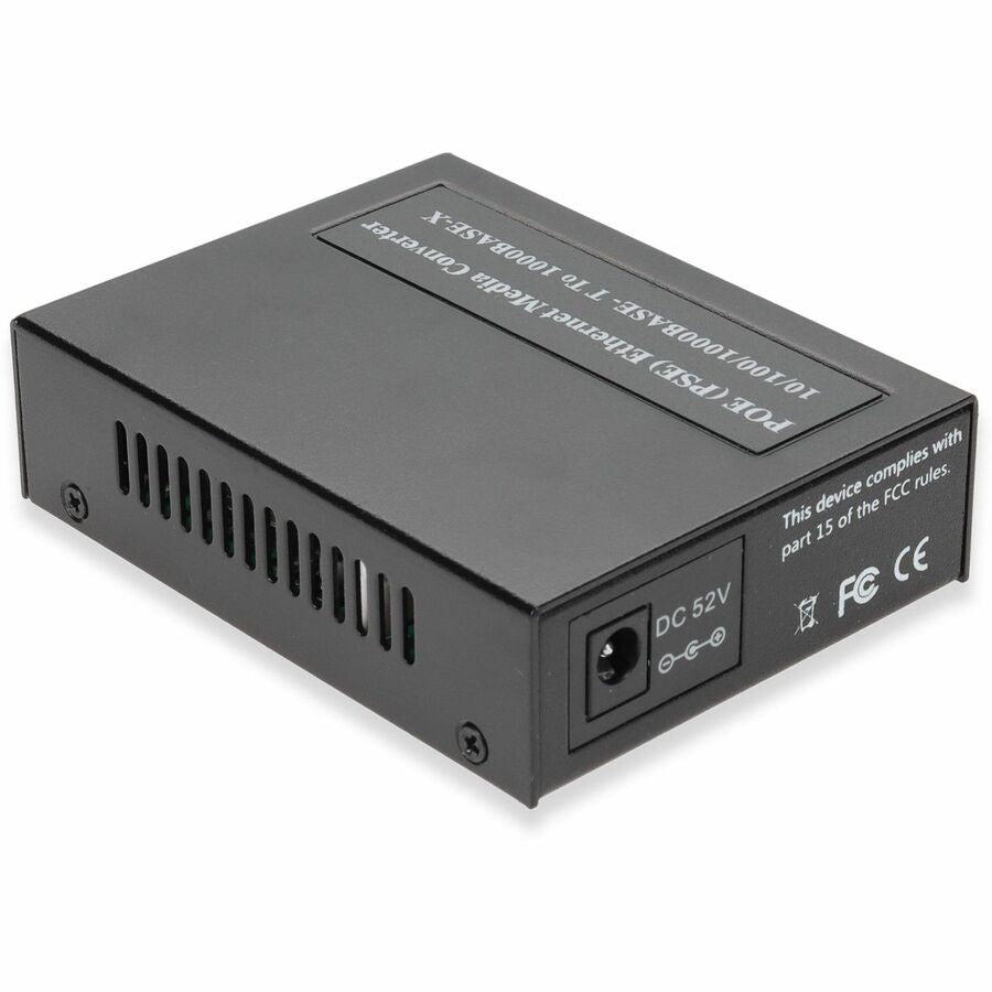 AddOn 10/100/1000Base-TX(RJ-45) x2 to 1 Open SFP Port POE (15W) Media Converter