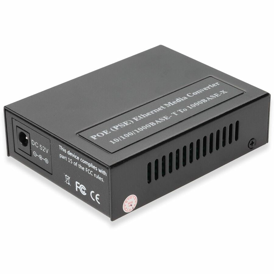 AddOn 10/100/1000Base-TX(RJ-45) x2 to 1 Open SFP Port POE (15W) Media Converter