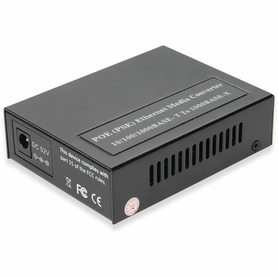 AddOn 10/100/1000Base-TX(RJ-45) x2 to 1 Open SFP Port POE (15W) Media Converter