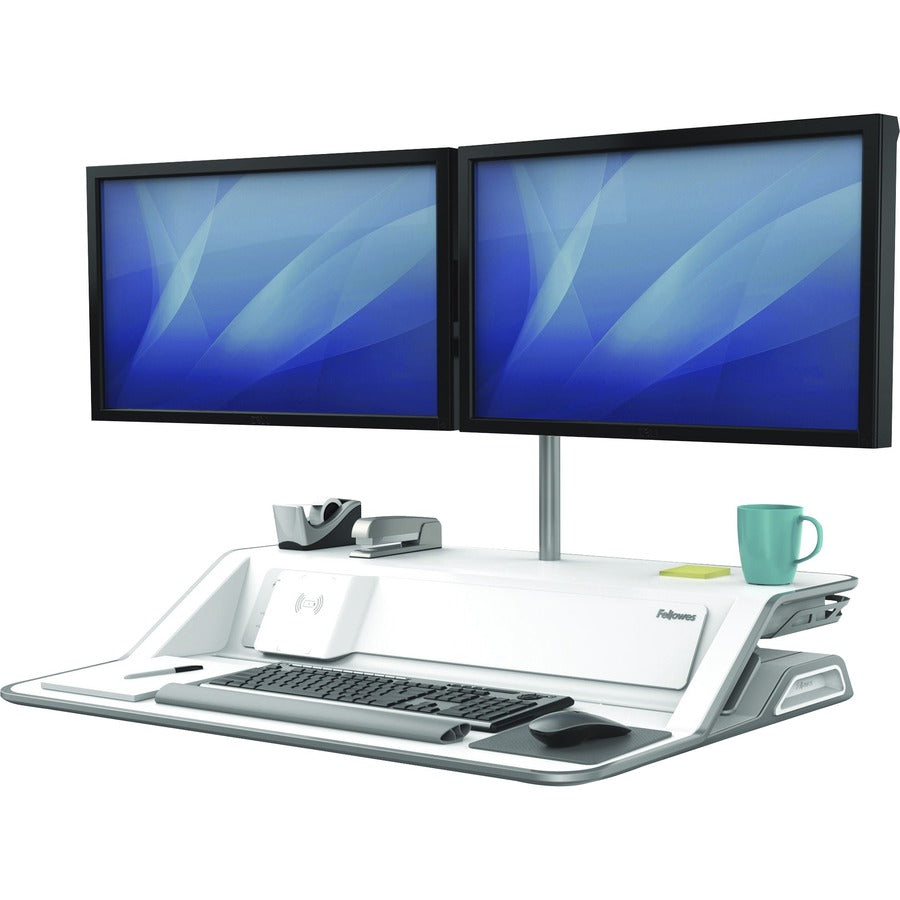 Fellowes Lotus™ DX Sit-Stand Workstation - White