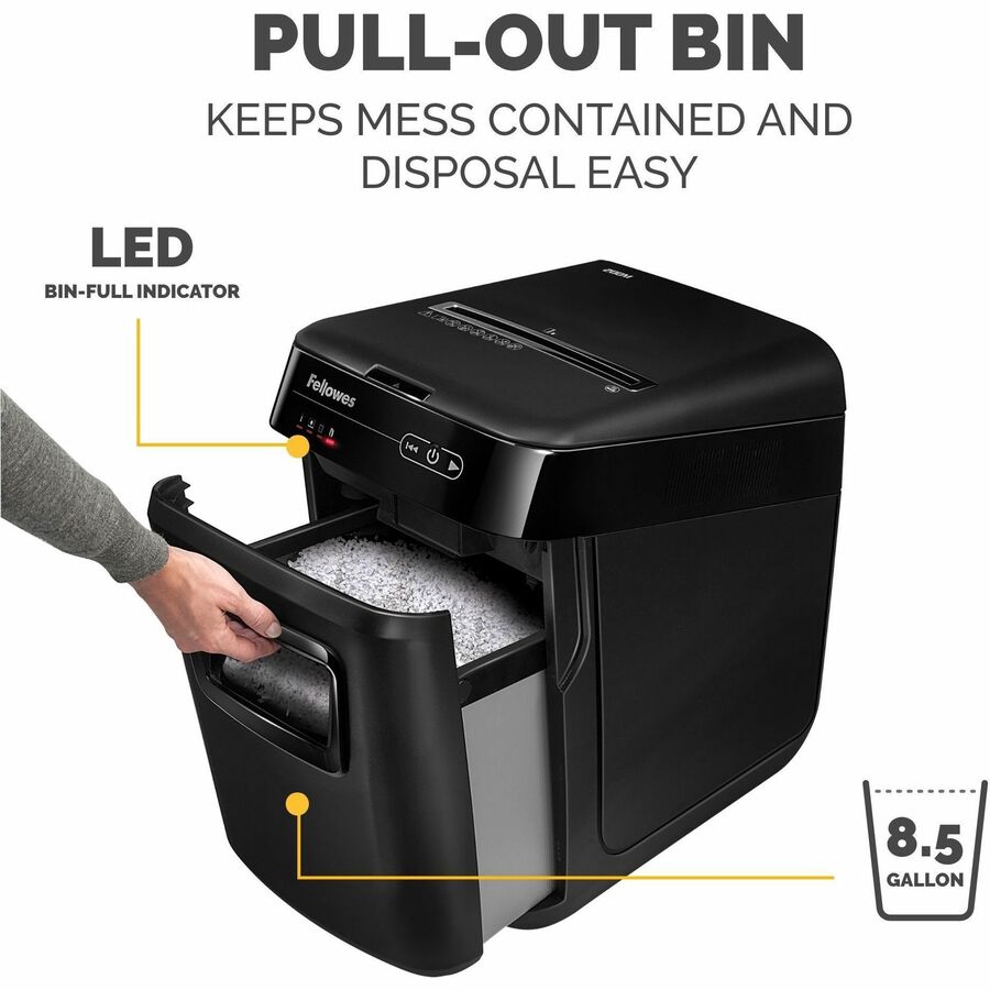 Fellowes AutoMax™ 200M Micro-Cut Auto Feed 2-in-1 Office Paper Shredder with Auto Feed 200-Sheet Capacity