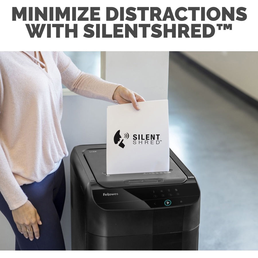 Fellowes® AutoMax 550C Cross Cut, Auto Feed 2-in-1 Heavy Duty Commercial Paper Shredder with SilentShred™