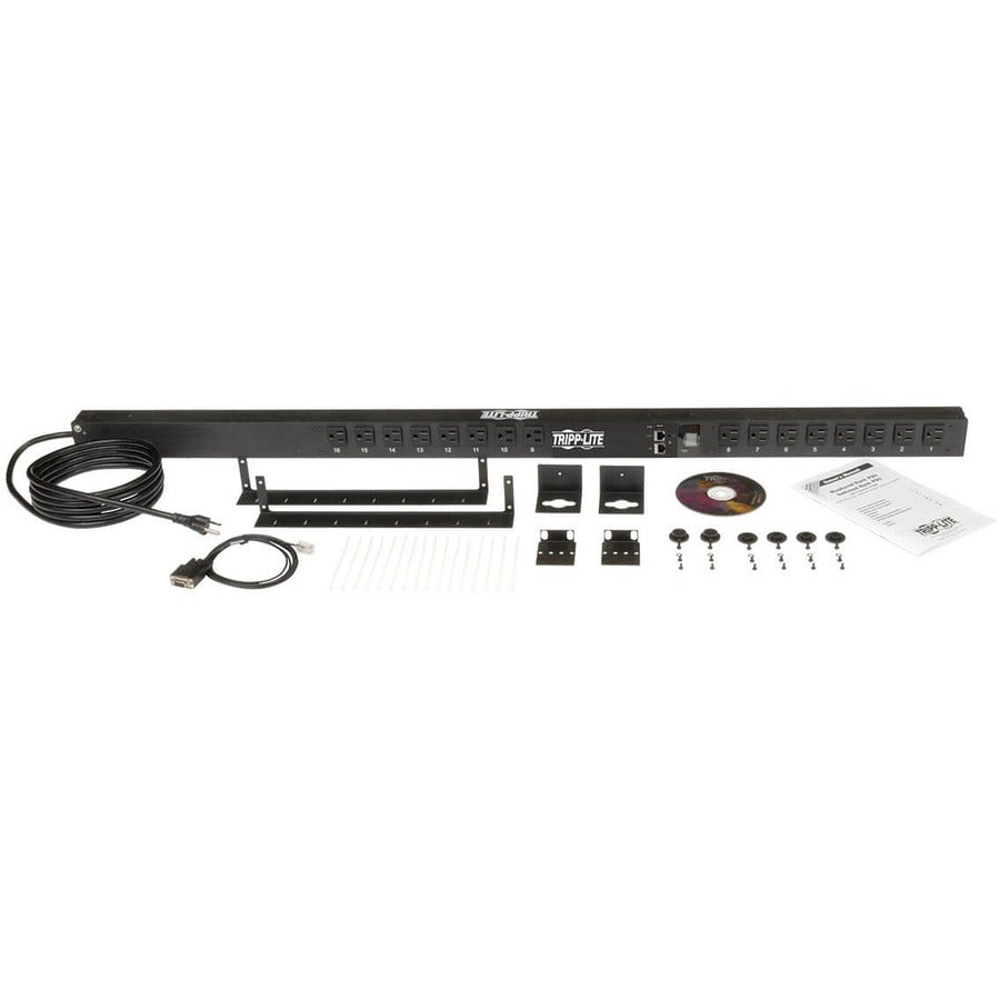 Eaton 1.4kW Single-Phase Monitored PDU with LX Platform Interface, 120V Outlets (16 5-15R), 10 ft. (3.05 m) Cord with 5-15P Plug, 0U, TAA