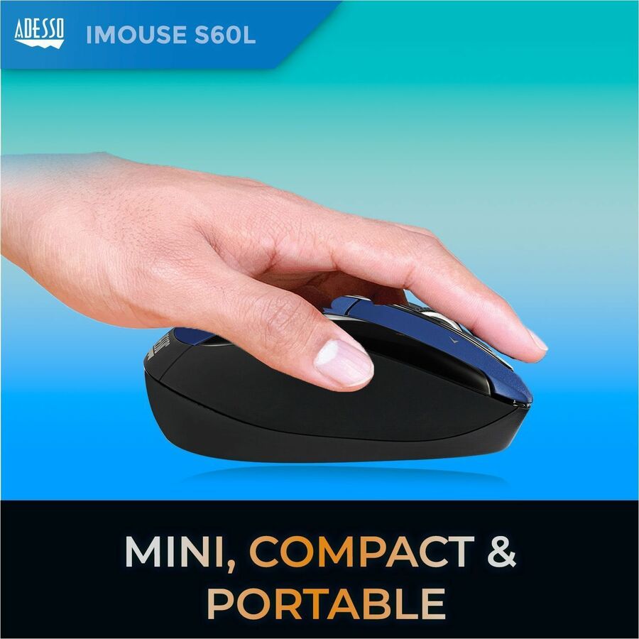 Adesso iMouse S60L - 2.4 GHz Wireless Programmable Nano Mouse