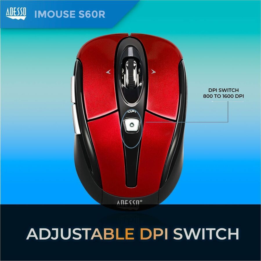 WRLS OPTICAL NANO MOUSE RED