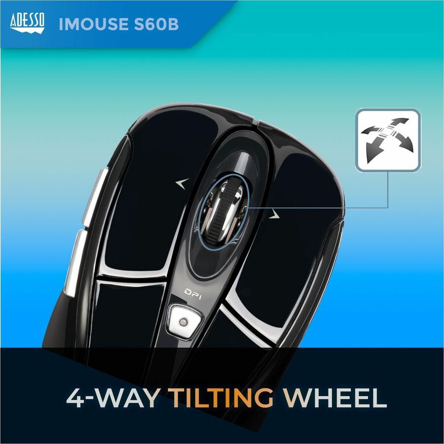 Adesso iMouse S60B 2.4 GHz Wireless Programmable Nano Mouse