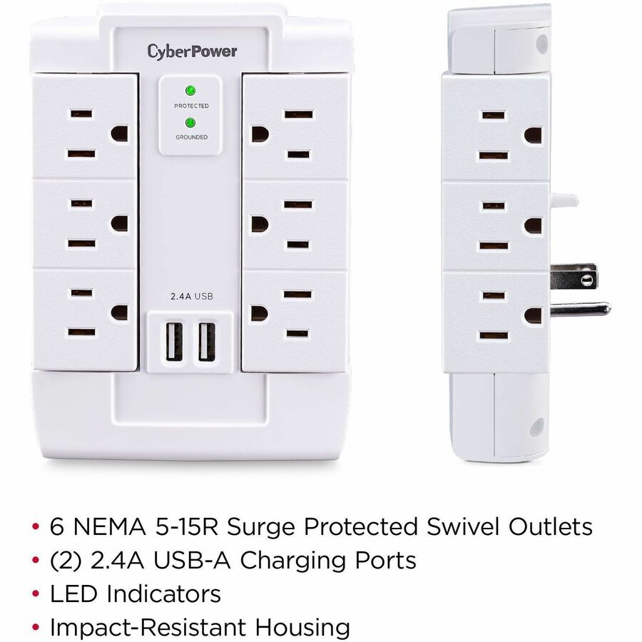 CyberPower CSP600WSURC2 Professional 6 - Outlet Surge with 1200 J