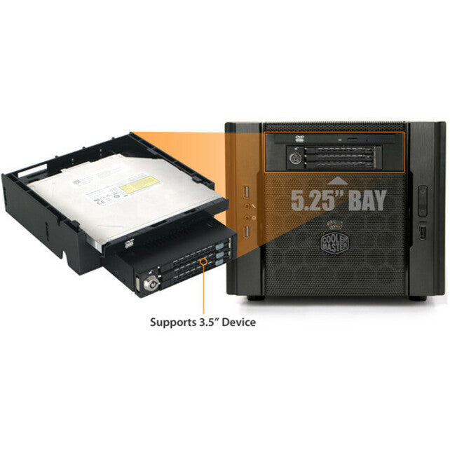 Icy Dock FLEX-FIT Duo MB343SPO Drive Bay Adapter for 5.25" Internal - Black