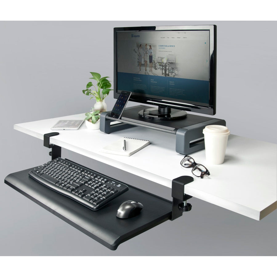 AIDATA EXTRA WIDE DESK CLAMP KEYBOARD TRAY