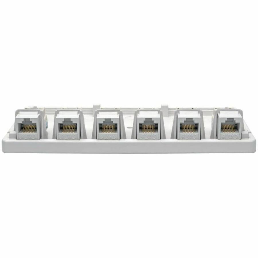 Eaton Tripp Lite Series Pre-Configured Unshielded Cat6 6-Port Surface-Mount Box, 110 IDC, RJ45, White