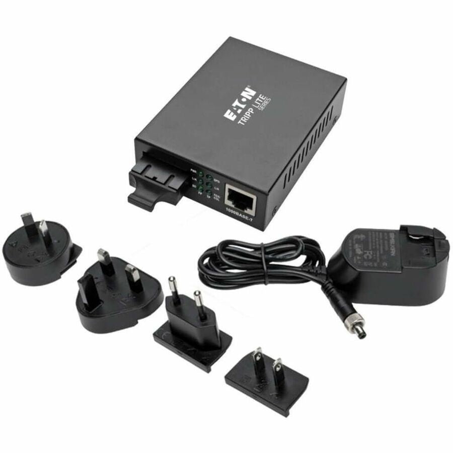 Eaton Tripp Lite Series Gigabit Multimode Fiber to Ethernet Media Converter, 10/100/1000 SC, International Power Supply, 850 nm, 550M (1804.46 ft.)