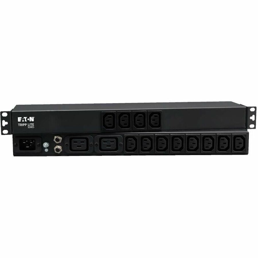 Eaton Tripp Lite Series 1.9-3.8kW Single-Phase 120-240V Basic PDU, 14 Outlets (12 C13 & 2 C19), C20 16A Input, 1U Rack-Mount