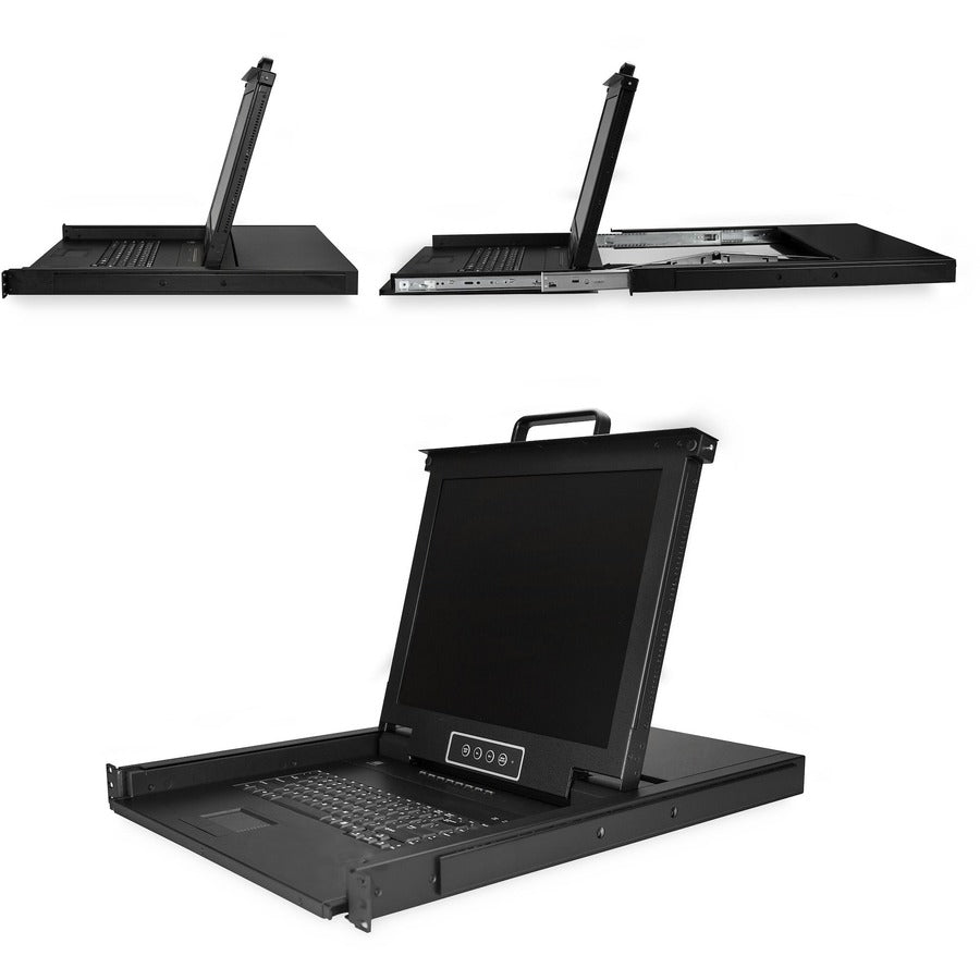 StarTech.com 8 Port Rackmount KVM Console w/ Cables - Integrated KVM Switch w/ 17" LCD - 1U LCD KVM Drawer 50000 MTBF - USB + VGA Support