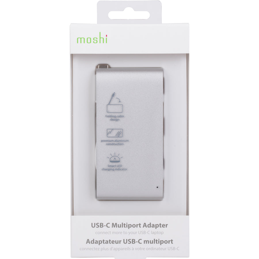 Moshi USB-C Multimedia Adapter, HDMI 4K up to 30 Hz, USB-A x2, SD Card Reader, Aluminum Casings, Works with MacBook, MacBook Air, MacBook Pro, Surface