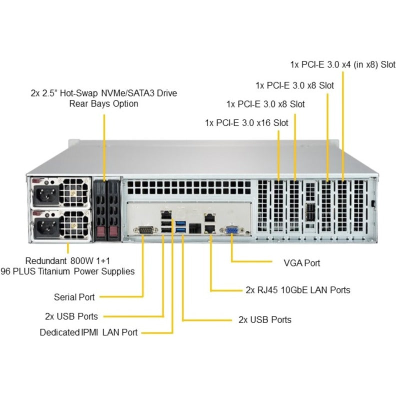 Supermicro SuperStorage 5029P-E1CTR12L Server Barebone System - 2U Rack-mountable - Socket P LGA-3647 - 1 x Processor Support