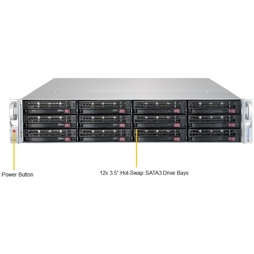 Supermicro SuperStorage 5029P-E1CTR12L Server Barebone System - 2U Rack-mountable - Socket P LGA-3647 - 1 x Processor Support
