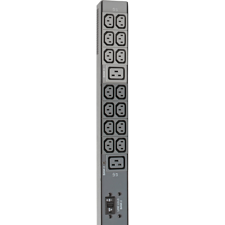 Eaton Tripp Lite Series 14.5kW 200-240V 3PH Monitored PDU - LX Interface, Gigabit, 48 Outlets, IEC 309 60A Blue Input, LCD, 3 m Cord, 0U 1.8 m Height, TAA