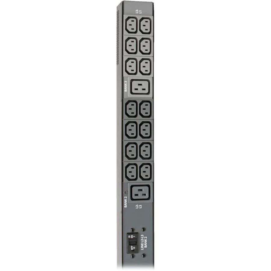 Eaton 10kW 200-240V 3PH Monitored PDU - LX Interface, Gigabit, 48 Outlets, NEMA L21-30P, LCD, 3 m Cord, 0U 1.8 m Height, TAA