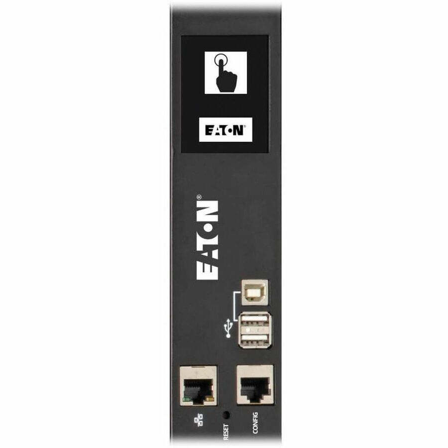Eaton 10kW 200-240V 3PH Monitored PDU - LX Interface, Gigabit, 48 Outlets, NEMA L21-30P, LCD, 3 m Cord, 0U 1.8 m Height, TAA
