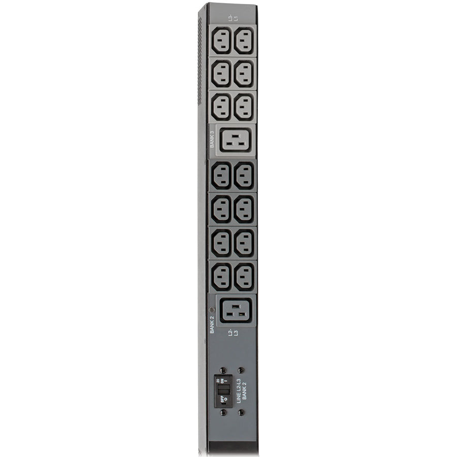 Eaton Tripp Lite Series 10kW 200-240V 3PH Monitored PDU - LX Interface, Gigabit, 48 Outlets, L15-30P, LCD, 1.8 m Cord, 0U 1.8 m Height, TAA