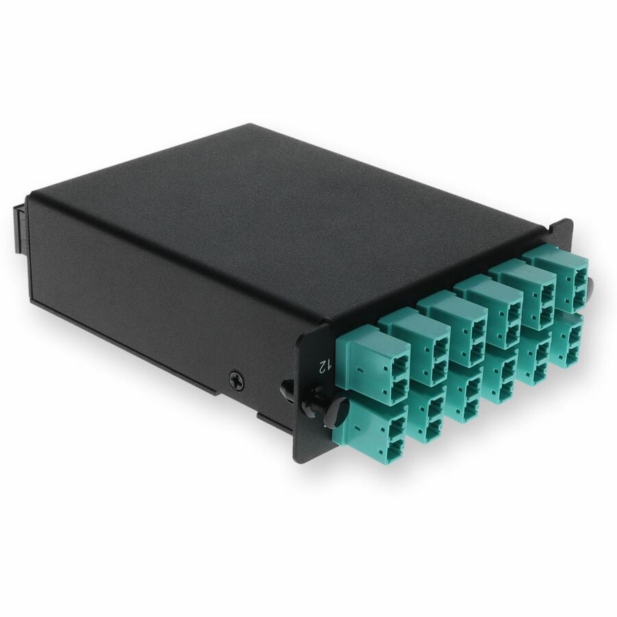 AddOn 4-Bay Cassette 3x 12-Fiber MPO In, 12 LC Duplex Out, Multi-mode Duplex OM4