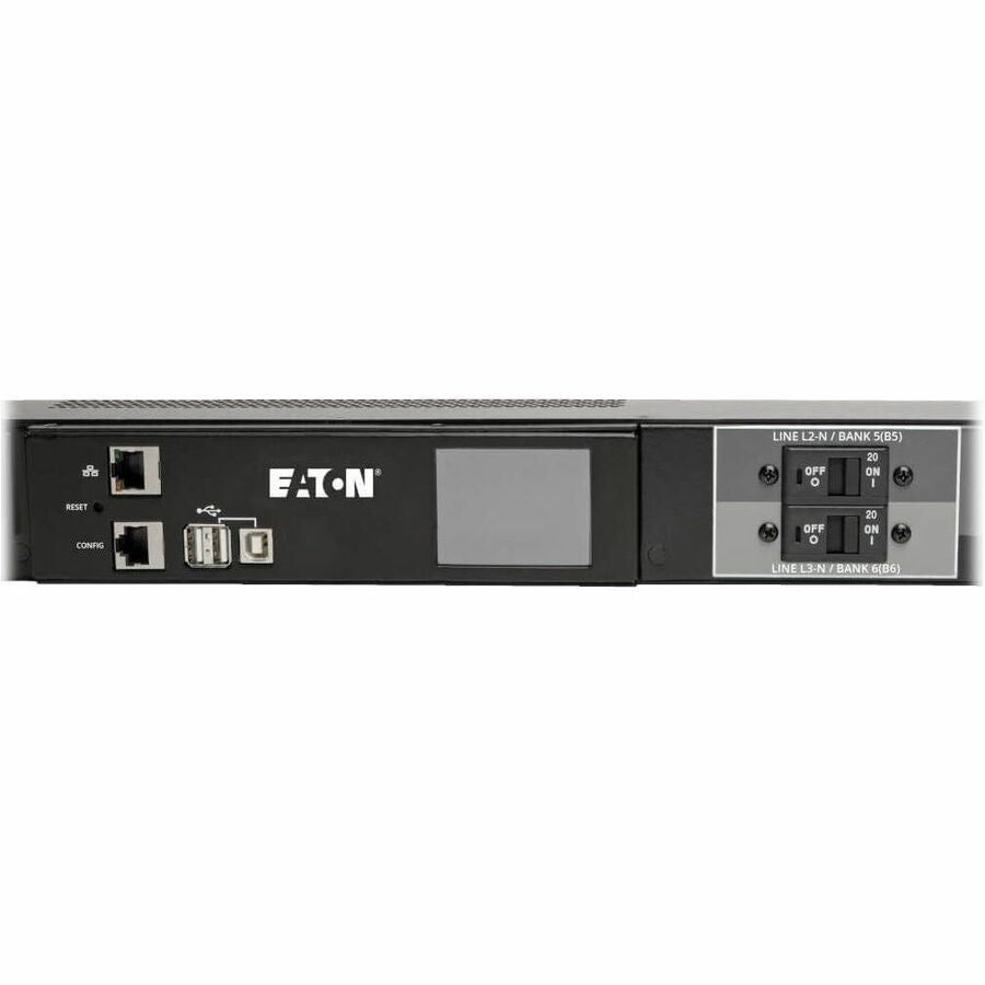 Eaton 23kW 220-240V 3PH Switched PDU - LX Interface, Gigabit, 30 Outlets, IEC 309 32A Red 380-415V Input, LCD, 1.8 m Cord, 0U 1.8 m Height, TAA