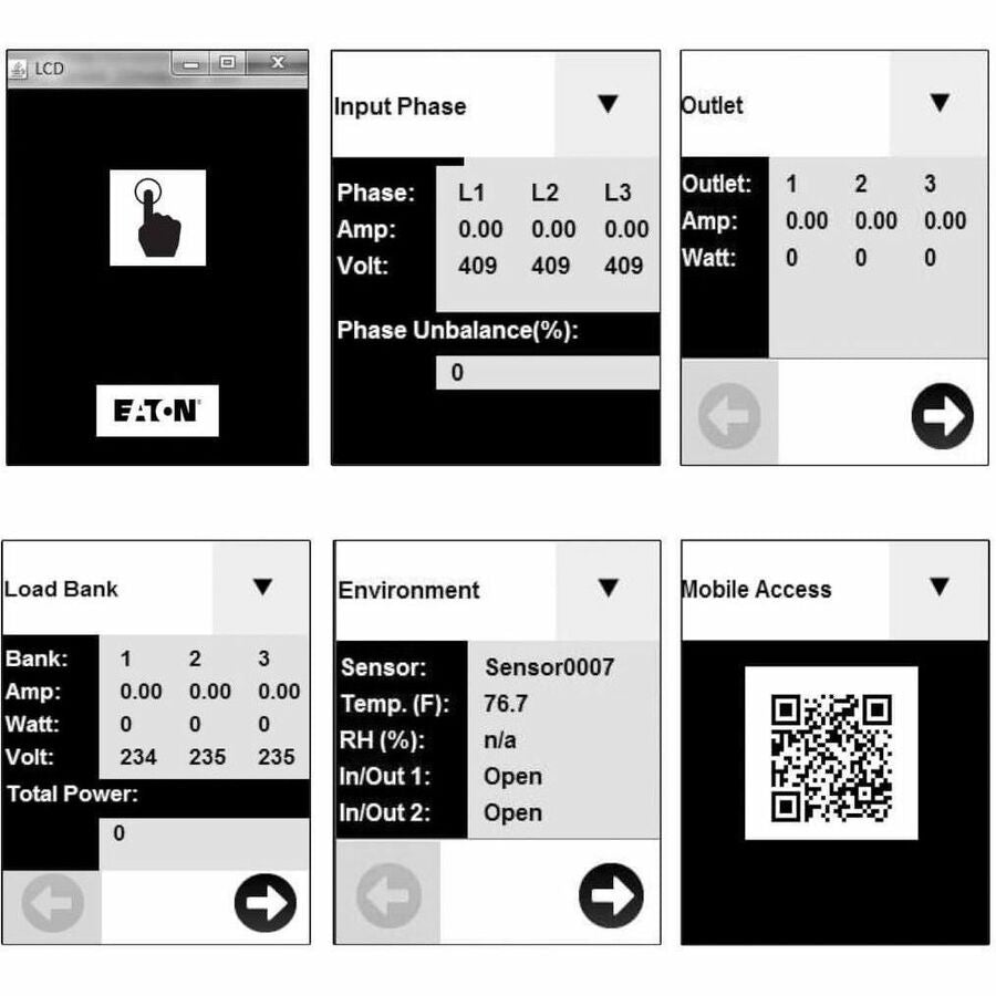 Eaton 10kW 200-240V 3PH Switched PDU - LX Interface, Gigabit, 30 Outlets, L21-30P Input, LCD, 3 m Cord, 0U 1.8 m Height, TAA