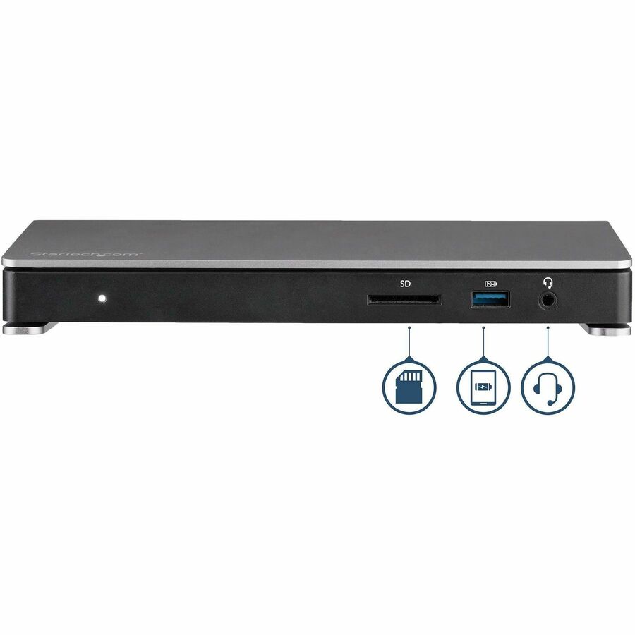 StarTech.com Thunderbolt 3 Dock - Dual Monitor 4K 60Hz TB3 Docking Station with DisplayPort - 85W Power Delivery, 6-Port USB 3.0, SD, GbE