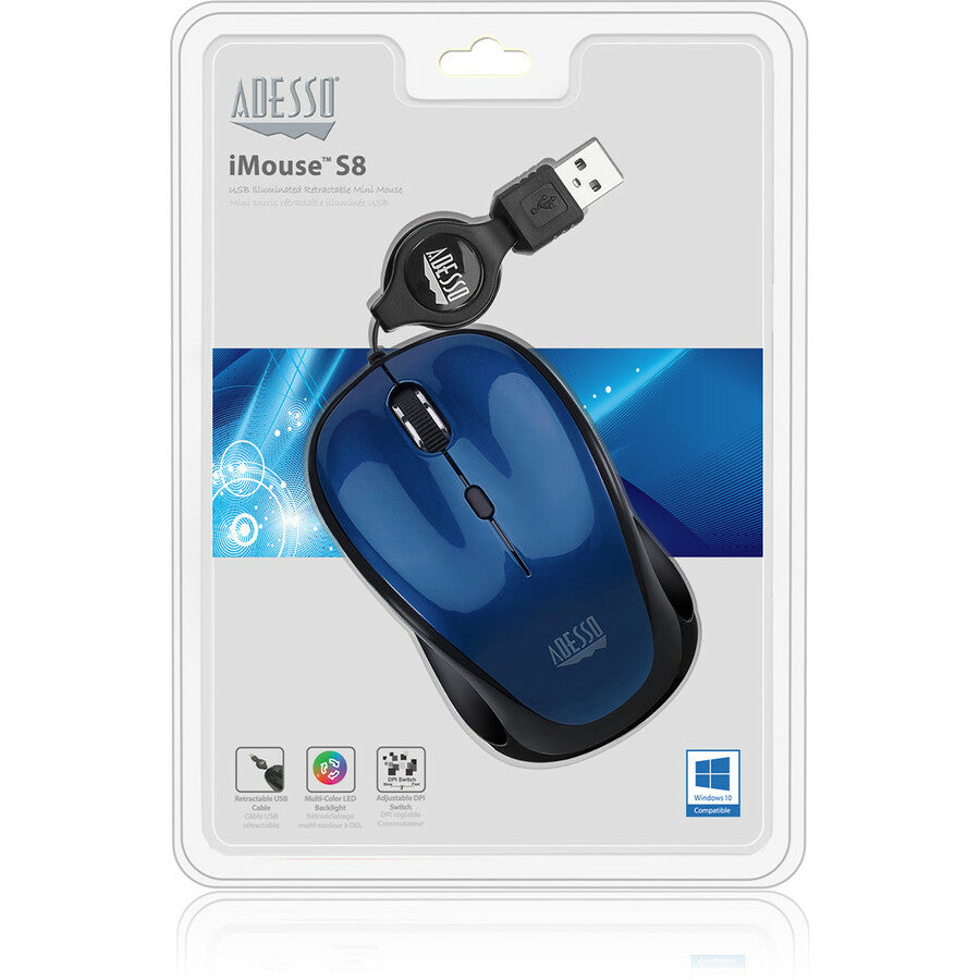 RETRACTABLE OPTICAL MOUSE BLUE