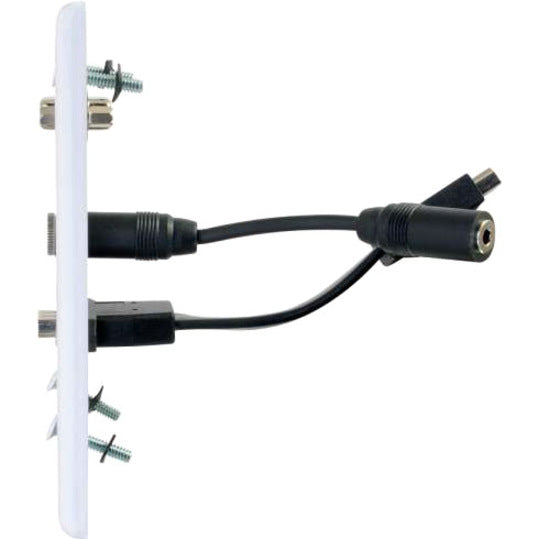 C2G Decorative Dual Gang VGA, 3.5mm Audio and HDMI Wall Plate White