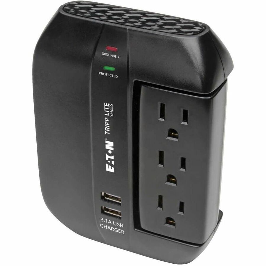 Eaton Tripp Lite Series Protect It! 6-Outlet Surge Protector with 3 Rotatable Outlets - Direct Plug-In, 1200 Joules, 2 USB Ports