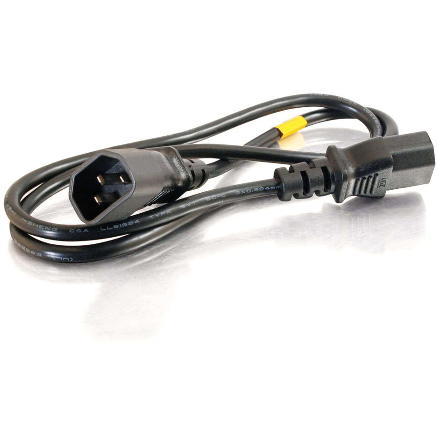 C2G 3ft Computer Power Extension Cable - 18 AWG - 250 Volt