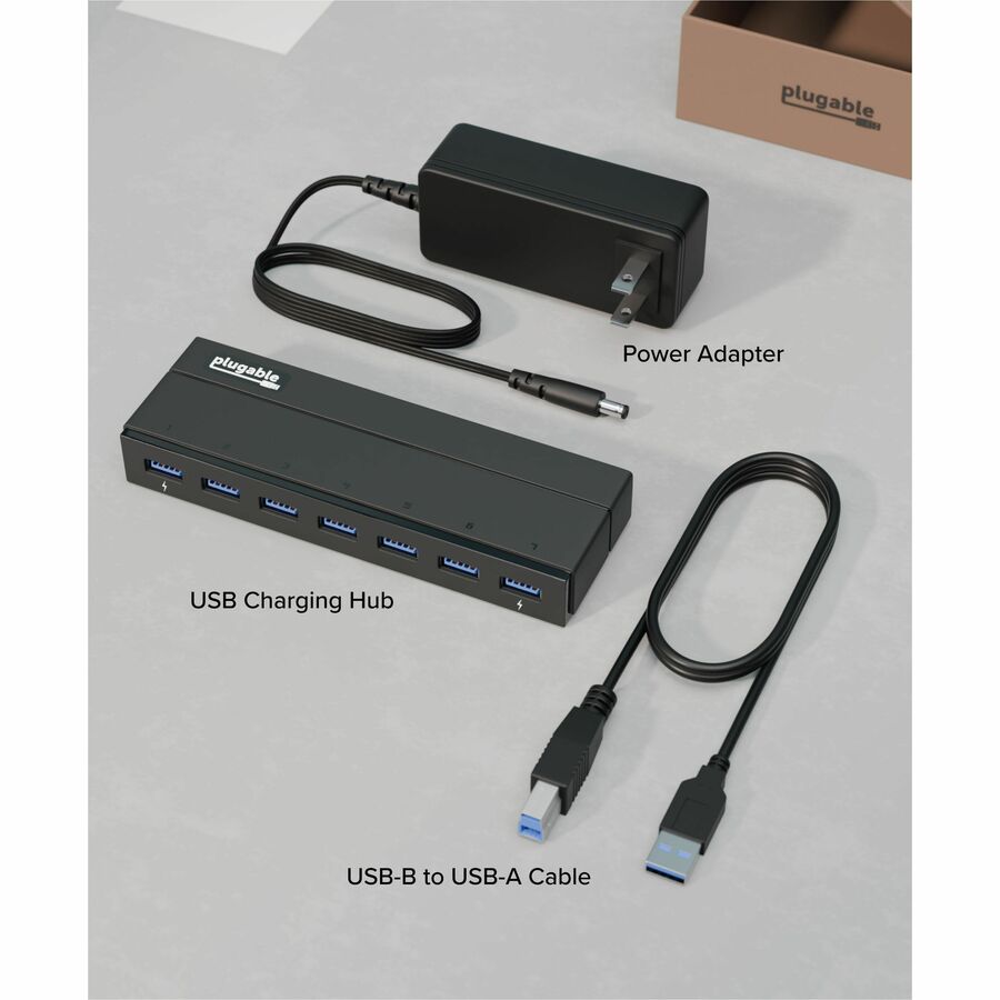 Plugable 7-Port USB 3.0 Hub with 36W Power Adapter