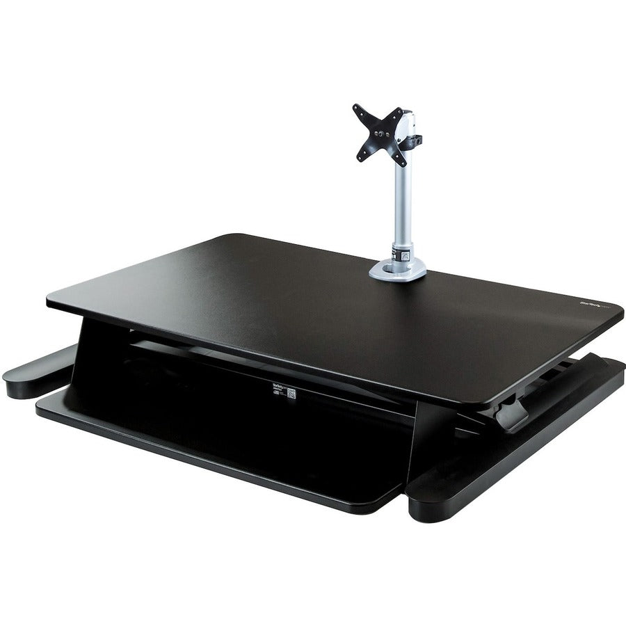 StarTech.com Sit-Stand Desk Converter with Monitor Arm - 35" Wide - Height Adjustable Standing Desk Solution - Arm for up to 30" Monitor