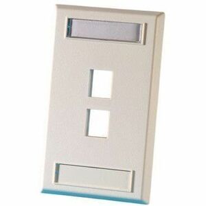 Ortronics Single Gang Keystone Faceplate, 2 Port, Electrical Ivory