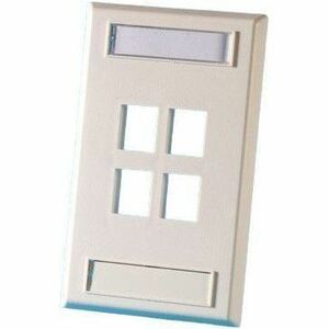 Ortronics Single Gang Keystone Faceplate, 4 Port, Electrical Ivory