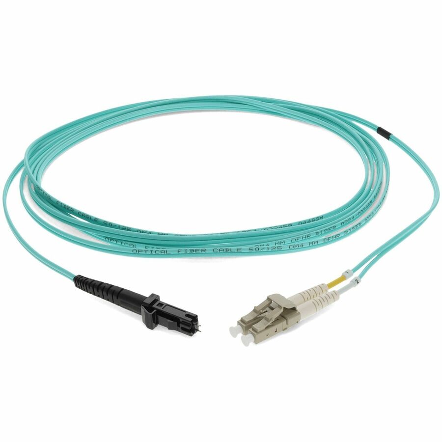 AddOn 3m LC (Male) to MT-RJ (Male) Aqua OM4 Duplex Fiber OFNR (Riser-Rated) Patch Cable
