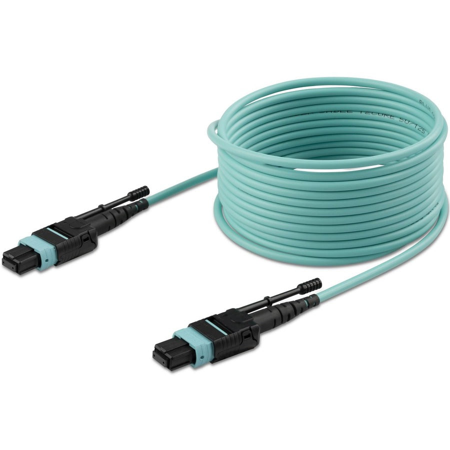 StarTech.com 3m (10ft) MTP(F)/PC OM3 Multimode Fiber Optic Cable, OFNP Plenum, 50/125µm, 40G, Low Insertion Loss, MPO Fiber Jumper Cord