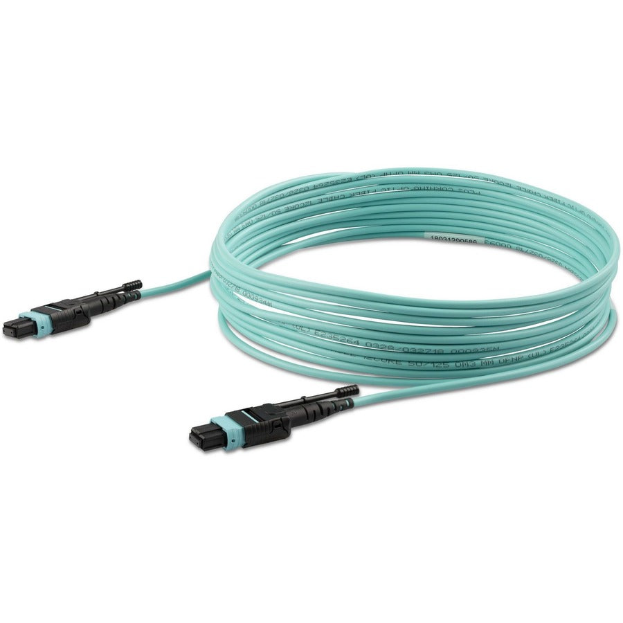 StarTech.com 5m (16.4ft) MTP(F)/PC OM3 Multimode Fiber Optic Cable, OFNP Plenum, 50/125µm, 40G, Low Insertion Loss, MPO Fiber Jumper Cord