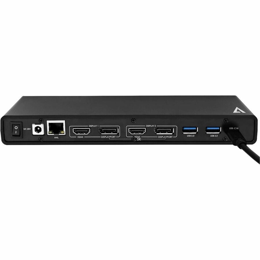 V7 Dual DisplayLink 4K Universal Docking Station with USB-C Power Delivery