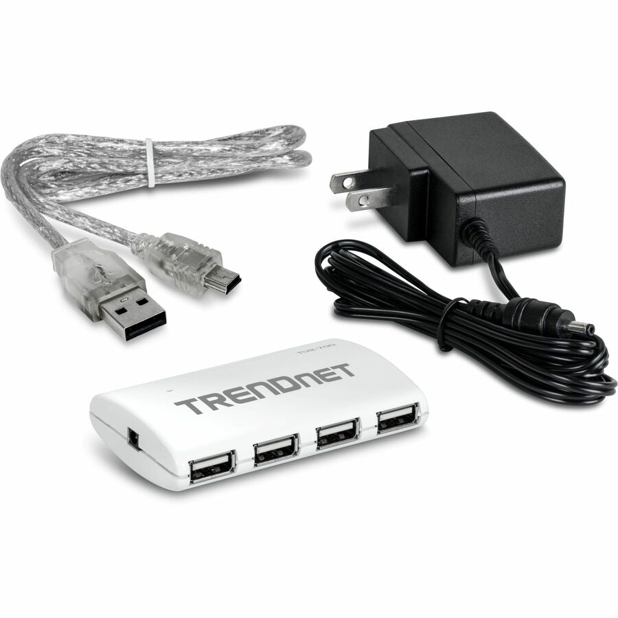 TRENDnet 7-Port USB 2.0 Hub, TU2-700, 7 x USB 2.0 Ports, Backwards Compatible with USB 1.1, Compatible with Windows and macOS, NDAA Compliant