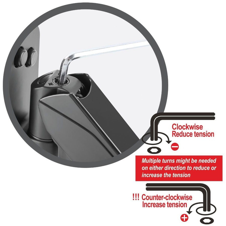 High Premium Aluminum Gas Spring Wall Mount - Single Monitor 17" to 34" - weight up to 19.8 lbs