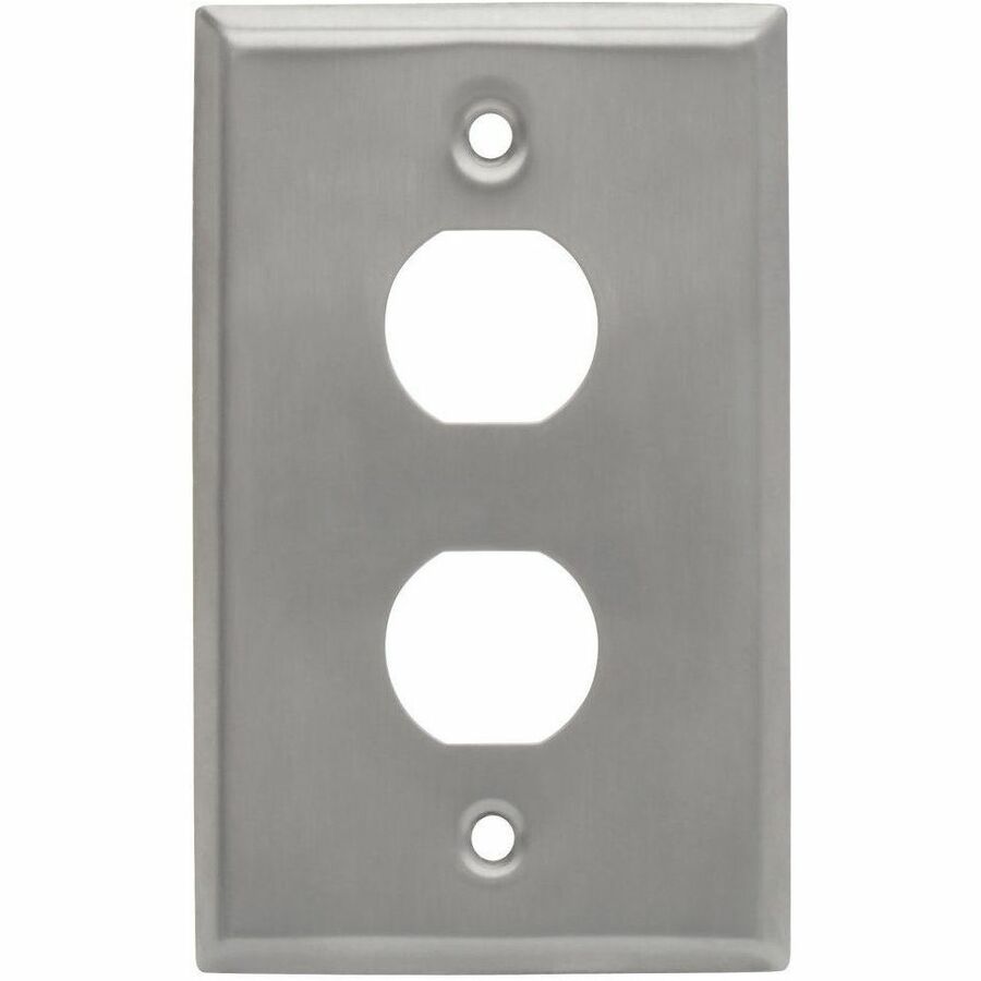 Eaton Tripp Lite Series 2-Port Single Gang Faceplate, Stainless Steel, Industrial Grade, IP44, TAA