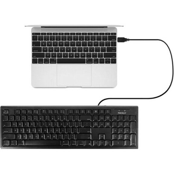 Macally Black 104 Key Full Size USB Keyboard for Mac