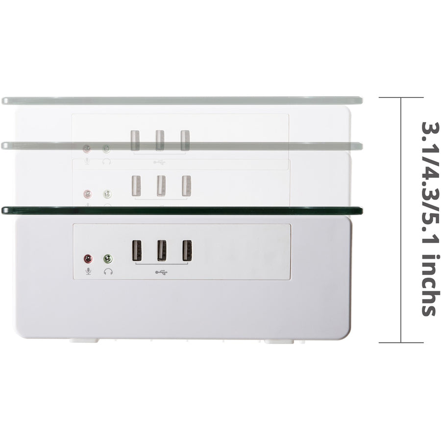 SIIG Tempered Glass Surface Smart Stand with USB and Audio Ports