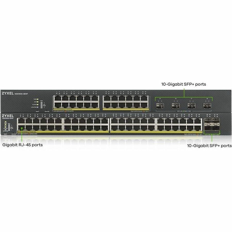 ZYXEL XGS1930-28HP 24-Port Gigabit Smart Nebula Cloud Managed PoE Switch | 24 PoE+ Ports at 375W with 4 SFP+ 10G Uplinks