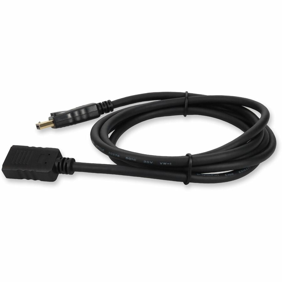 6ft DisplayPort 1.2 Male to DisplayPort 1.2 Female Black Cable For Resolution Up to 3840x2160 (4K UHD)